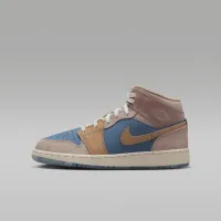 Nike Air Jordan 1 Mid Sneaker School Big детские Кроссовки синий