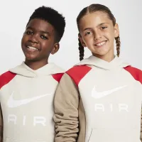 Nike Air Big детские Pullover Толстовка с капюшоном цвет коричневый