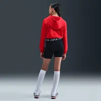 Nike Pro Fleece Big детские (Girls') Dri-FIT Full-Zip Толстовка с капюшоном цвет красный