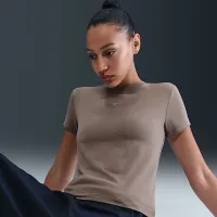 Nike Sportswear Chill Knit жіноча футболка колір коричневий