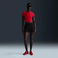 Nike Sportswear Chill Knit жіноча Slim Cropped футболка колір червоний