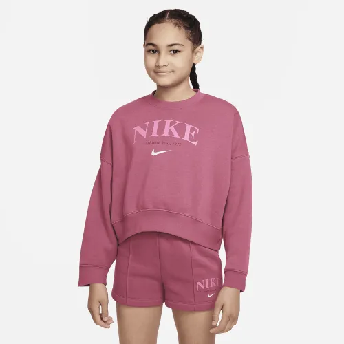 Nike Sportswear Big дитячі (Girls') Fleece світшот колір фіолетовий