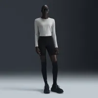 Nike Sportswear Chill Knit женская Slim Long-Sleeve Cropped Top цвет серый