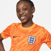 England (чоловічі Team) 2024/25 Stadium Goalkeeper Big дитячі Nike Dri-FIT Soccer Replica Short-Sleeve Jersey Orange