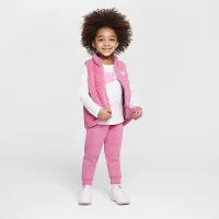 Nike Club Toddler Long Sleeve футболка, Vest, and Pants набор Pink