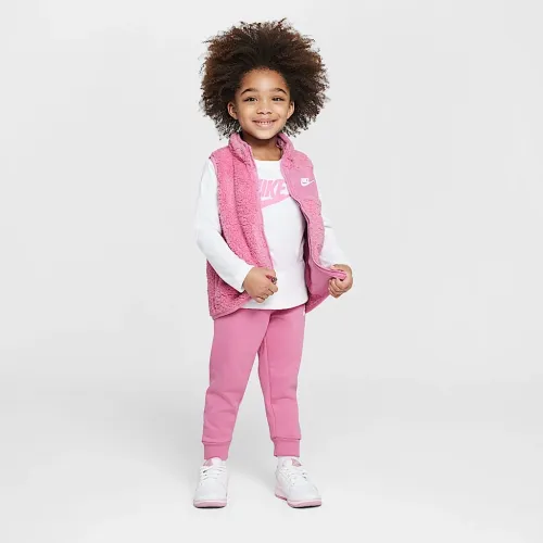 Nike Club Toddler Long Sleeve футболка, Vest, and Pants набор Pink