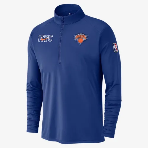 New York Knicks City Edition мужские Nike Dri-FIT NBA 1/2-Zip Long-Sleeve Top синий