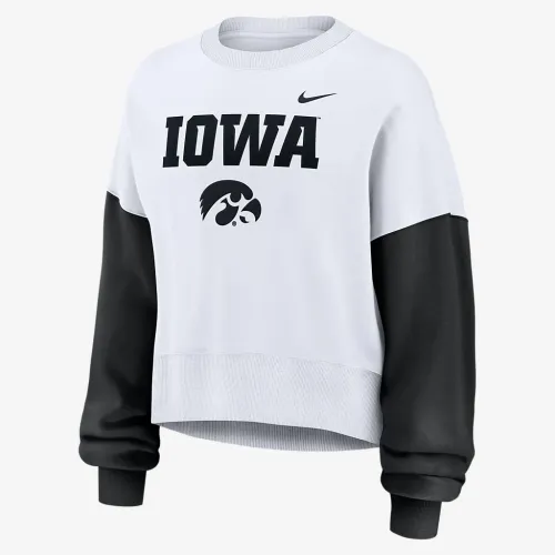 Iowa Hawkeyes Primetime женская Nike College Pullover Crew цвет белый