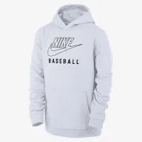 Nike Swoosh Club Fleece Big детские Baseball Pullover Толстовка с капюшоном цвет белый