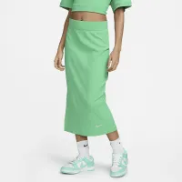 Nike Sportswear женская С высокой Талией Ribbed Jersey юбка цвет зеленый