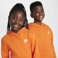 Nike Sportswear Club Fleece Big детские Pullover Толстовка с капюшоном Orange