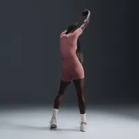 Nike Zenvy Rib женская Dri-FIT Short-Sleeve Top Pink