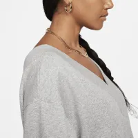 Nike Sportswear Phoenix Fleece женская оверсайз V-Neck свитшот цвет серый