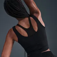 Nike One Fitted жіноча Dri-FIT Cropped Tank Top колір чорний