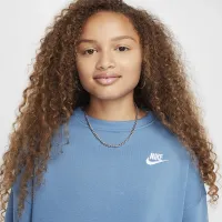 Nike Sportswear Club Fleece Girls' Boxy Crew-Neck свитшот синий