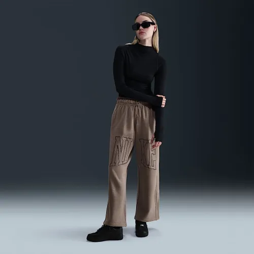 Nike Sportswear жіноча Mid-Rise оверсайз Open-Hem French Terry Pants колір коричневий