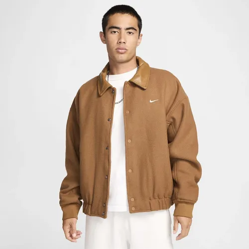 Nike Solo Swoosh чоловічі Wool Varsity Куртка колір коричневий