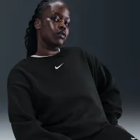 Nike Sportswear Phoenix Fleece женская оверсайз Crew-Neck свитшот (большие размеры) цвет черный