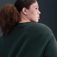 Nike Sportswear Phoenix Fleece жіноча оверсайз Crew-Neck світшот (великі розміри) колір зелений