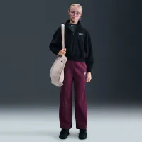 Nike Sportswear Club Fleece Girls' Wide-Leg Pants колір червоний