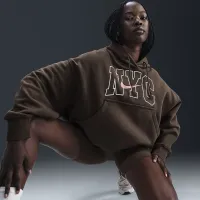 Nike Sportswear Phoenix Fleece женская Over-оверсайз Толстовка с капюшоном цвет коричневый