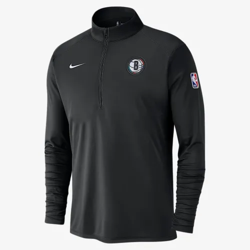 Brooklyn Nets City Edition чоловічі Nike Dri-FIT NBA 1/2-Zip Long-Sleeve Top колір чорний