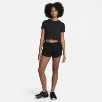 Nike One Classic жіноча Dri-FIT Short-Sleeve Cropped Top колір чорний