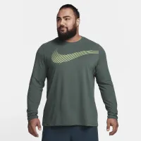 Nike чоловічі Dri-FIT Long-Sleeve Fitness футболка колір зелений