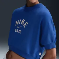 Nike Sportswear Collection жіноча Crew-Neck Short-Sleeve Cropped French Terry Top блакитний