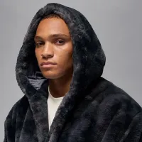 Nike Jordan Brooklyn чоловічі Faux Fur Robe колір сірий