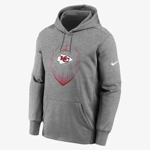 Kansas City Chiefs Icon Men’s Nike Therma NFL Pullover Толстовка з капюшоном колір сірий