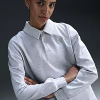 Nike Sportswear Essential женская оверсайз Long-Sleeve Polo цвет коричневый