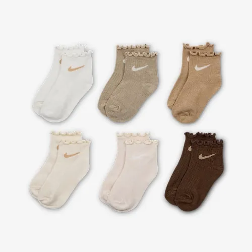 Nike Little дитячі Lettuce Welt Ankle шкарпетки (6 пар) колір білий