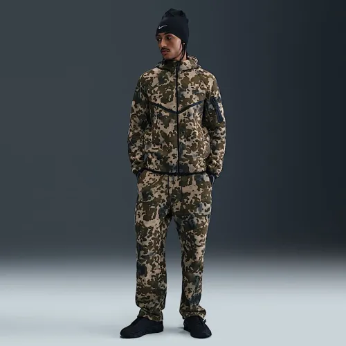 Nike Tech мужские Open-Hem Fleece Camo Pants цвет коричневый
