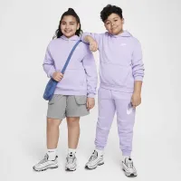 Nike Sportswear Club Fleece Big детские Pullover Толстовка с капюшоном (Extended Size) цвет фиолетовый