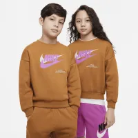 Nike Sportswear Icon Fleece Big дитячі оверсайз світшот колір коричневий
