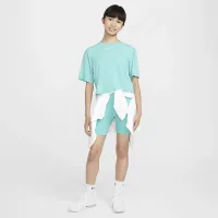 Nike One Relaxed Big детские (Girls') Dri-FIT Short-Sleeve Top цвет зеленый