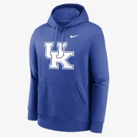 Kentucky Wildcats Primetime Everцвет зеленый Club Primary Logo мужские Nike College Pullover Толстовка с капюшоном синий