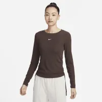 Nike Sportswear Essential женская Ribbed Long-Sleeve Mod Crop Top цвет коричневый
