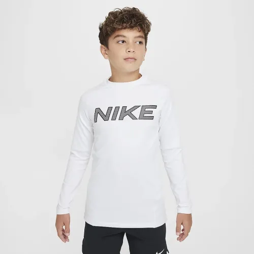Nike Pro Warm Big дитячі (для хлопчиків) Dri-FIT Long-Sleeve тренувальні Top колір білий