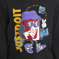 Nike Little дитячі Boxy Peace Long Sleeve футболка колір чорний