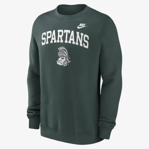 Michigan State Spartans Legacy Classic Arch Over Logo чоловічі Nike College Pullover Crew колір зелений