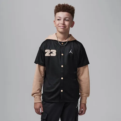 Nike Jordan Big дитячі Hooded Jumpman Baseball Pullover колір чорний