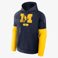 Nike Michigan Wolverines Fitness Men’s Jordan Brand Therma College Pullover Толстовка з капюшоном блакитний