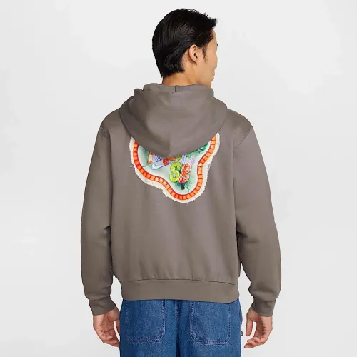 Nike SB Fleece Front-Zip Skate Толстовка з капюшоном колір сірий