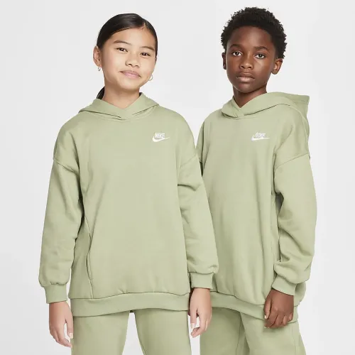 Nike Sportswear Club Fleece Big дитячі оверсайз Pullover Толстовка з капюшоном колір зелений