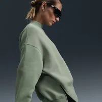 Nike Sportswear Tech Fleece женская оверсайз Crew-Neck свитшот цвет зеленый