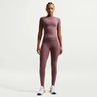Nike Universa женская С высокой Талией Full-Length лосины with No Front Seam цвет фиолетовый