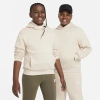 Nike Sportswear Club Fleece Big детские Pullover Толстовка с капюшоном (Extended Size) цвет коричневый