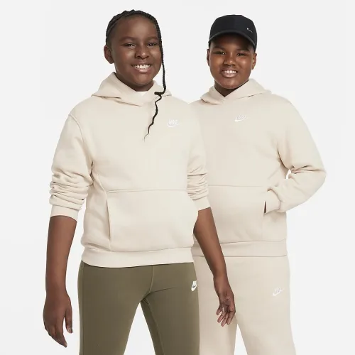 Nike Sportswear Club Fleece Big дитячі Pullover Толстовка з капюшоном (Extended Size) колір коричневий